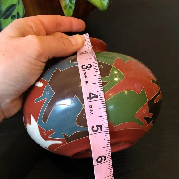 Nicarguense San Juan De Oriente  Artist Signed  Polychrome Pottery Jar Vase - Picture 7 of 10